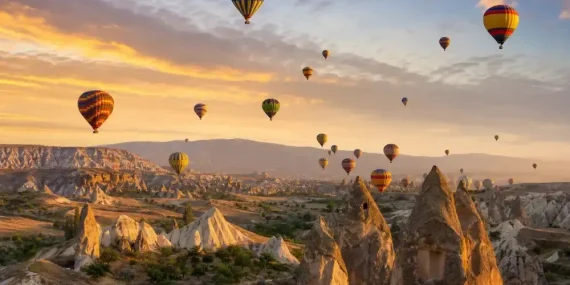 Kapadokya balon turu gün doğumu