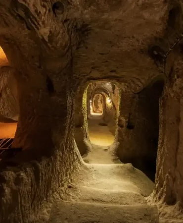 Kapadokya yeraltı şehirleri tüneli